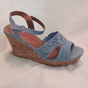 Brand New In Box Jellypop KAUAI Lt Blue Denim Wedge Sandal